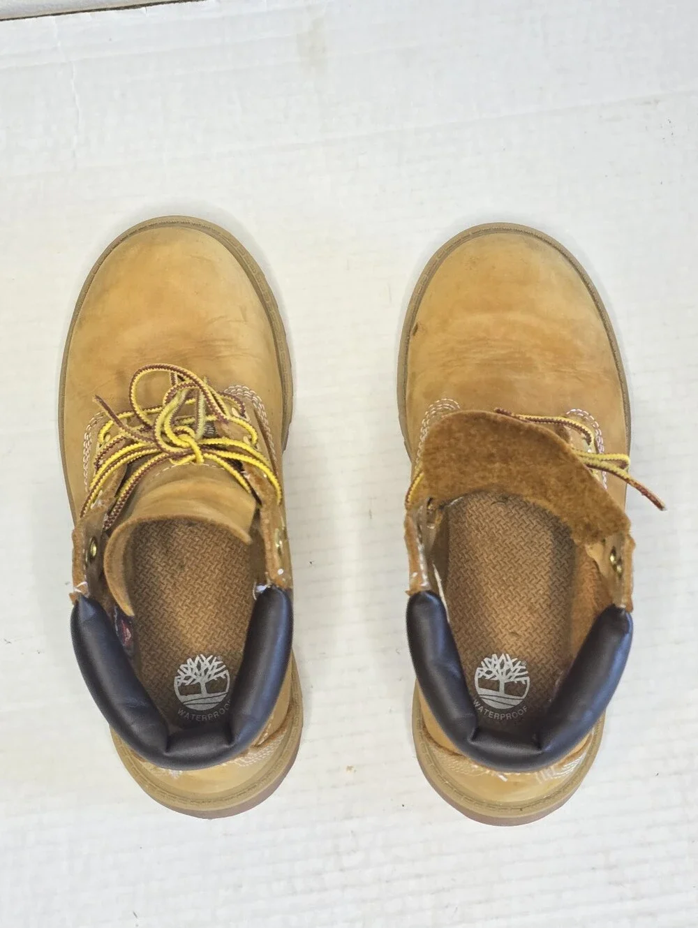 Timberland 6 Inch Premium Waterproof Boots Youth 3M Wheat Nubuck Brown Fall Boot